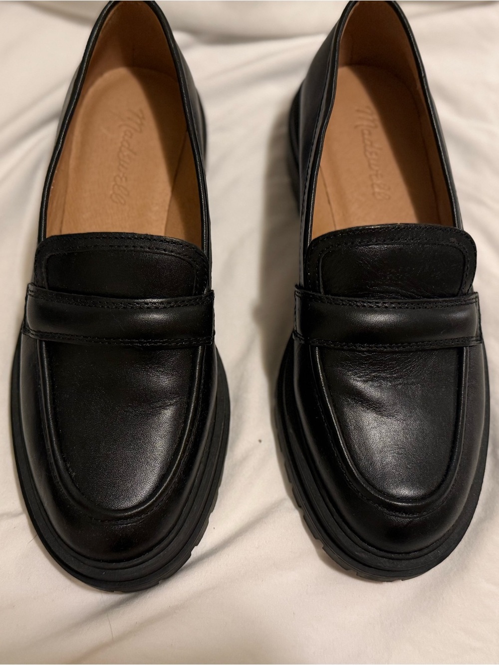 Madewell Black Leather Penny Loafers